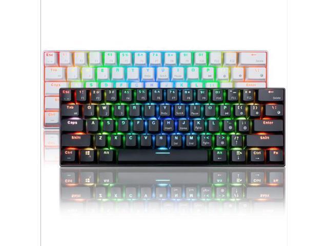 RK61 Mechanical Gaming Keyboard, 60% RGB Backlit 61 Keys Wired/Wireless Bluetooth Mini Portable Keyboard Gaming/Office for iOS Android Windows and Mac