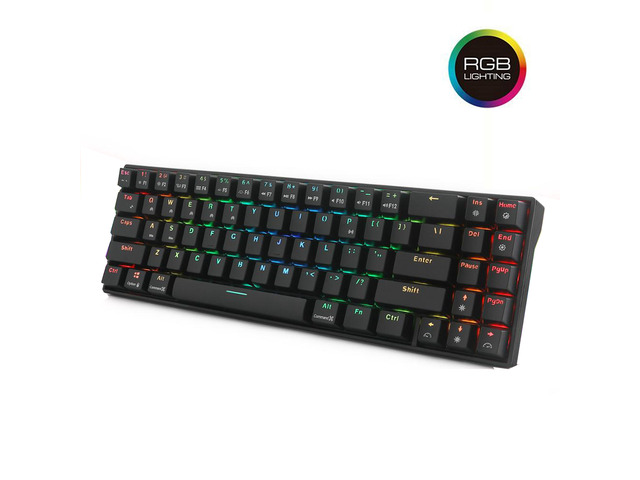 RK71 Mechanical Gaming Keyboard, 70% RGB Backlit 71 Keys Bluetooth 3.0 Wireless USB Dual Mode Mini Portable Keyboard for iOS Android Windows and...