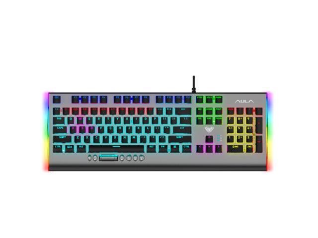 Gaming Mechanical Keyboard, 104-key Macro Definition Gaming Desktop Multimedia Rotary Button Rainbow Backlit keyboard