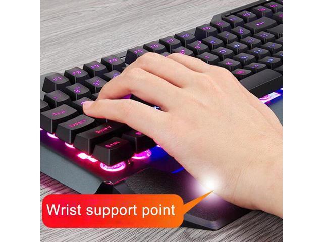 Wired Gaming Keyboard Set Mechanical feel RGB Backlit Modes Waterproof Wired Game Keyboard For PC Desktop office