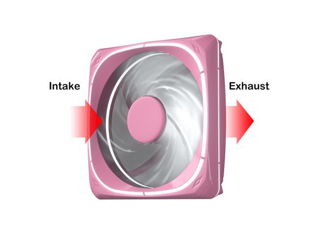 Vetroo DF120 120mm Case Fan White LED Lighting PC Cooling Fan Pink Fan Frame for Radiator / CPU Cooler / Computer Case