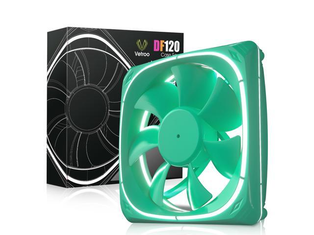 Vetroo DF120 120mm Case Fan White LED Lighting PC Cooling Fan Green Fan Frame for Radiator / CPU Cooler / Computer Case