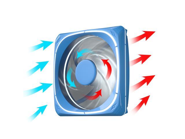Vetroo DF120 120mm Case Fan White LED Lighting PC Cooling Fan Green Fan Frame for Radiator / CPU Cooler / Computer Case