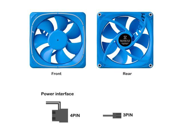 Vetroo DF120 120mm Case Fan White LED Lighting PC Cooling Fan Green Fan Frame for Radiator / CPU Cooler / Computer Case