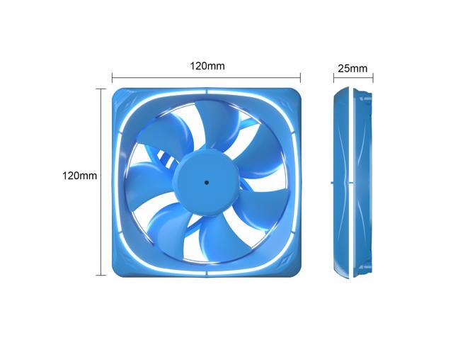 Vetroo DF120 120mm Case Fan White LED Lighting PC Cooling Fan Green Fan Frame for Radiator / CPU Cooler / Computer Case