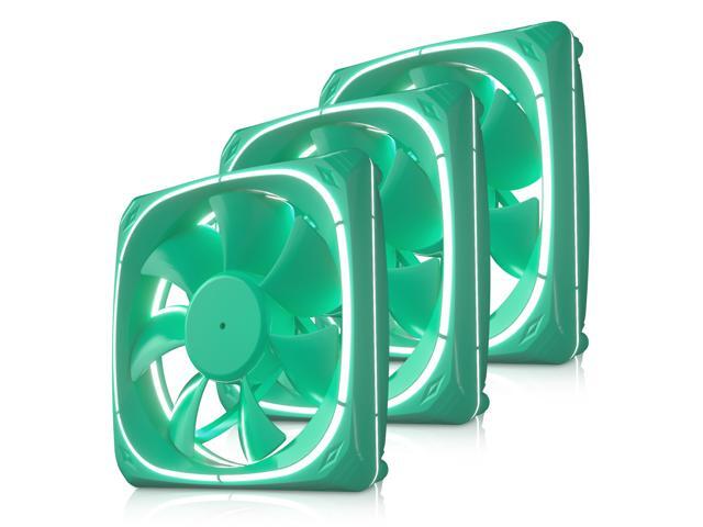 Vetroo DF120 120mm Case Fan White LED Lighting PC Cooling Fan Green Fan Frame for Radiator / CPU Cooler / Computer Case