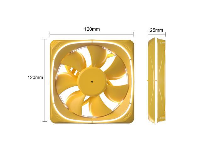 Vetroo DF120 120mm Case Fan White LED Lighting PC Cooling Fan Green Fan Frame for Radiator / CPU Cooler / Computer Case