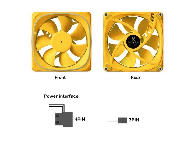 Vetroo DF120 120mm Case Fan White LED Lighting PC Cooling Fan Green Fan Frame for Radiator / CPU Cooler / Computer Case