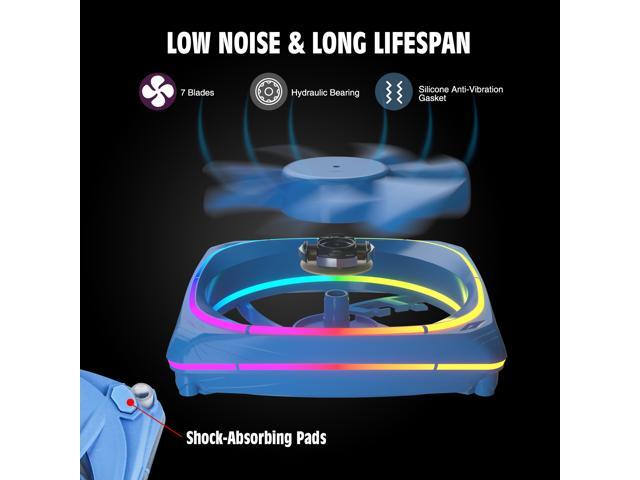 Vetroo 5-Pack CF120 Case Fans 120mm 5V 3 PIN Addressable RGB MB Sync PC Cooling Fan W/ Blue Fan Frame for Radiator / CPU Cooler / Computer Case