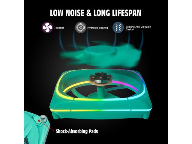 Vetroo 5-Pack CF120 Case Fan 120mm 5V 3 PIN Addressable RGB MB Sync PC Cooling Fan W/ Green Fan Frame for Radiator / CPU Cooler / Computer Case