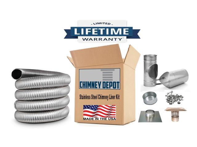 Photos - Electric Fireplace Forever® Vent 5' x 35 ft Single Ply Flexible Chimney Liner Kit FL535SSK