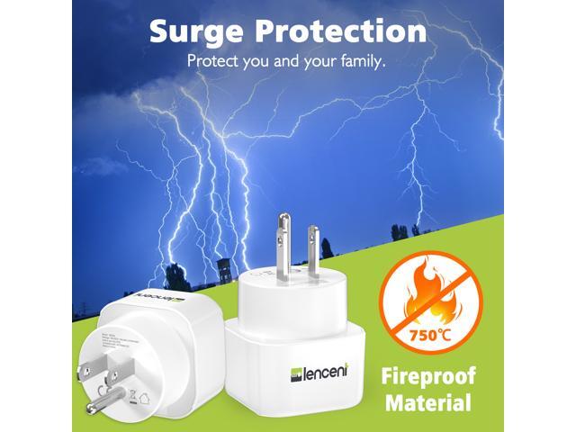 Europe to US Plug Adapter, [2 Packs] LENCENT European to USA Adapter, American Outlet Plug Adapter, EU to US Adapter, Europe to USA Travel Plug...