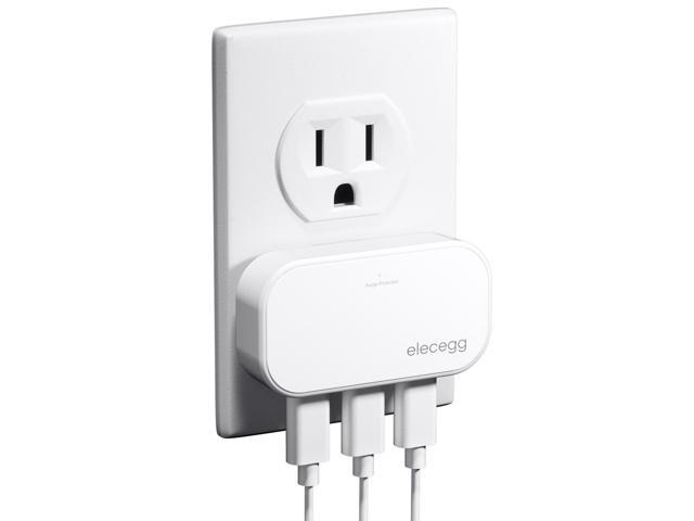 Slim Flat USB Wall Charger, elecegg Ultra Thin 3 Port Wall Adapter with Smart IC, Low Profile Block Power Cube for iPhone, iPad, iPod, Android,...