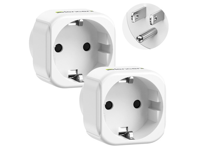 LENCENT 2 Pack Europe to US Plug Adapter,European to USA Adapter, American Outlet Plug Adapter, EU to US Adapter, Europe to USA Travel Plug Converter