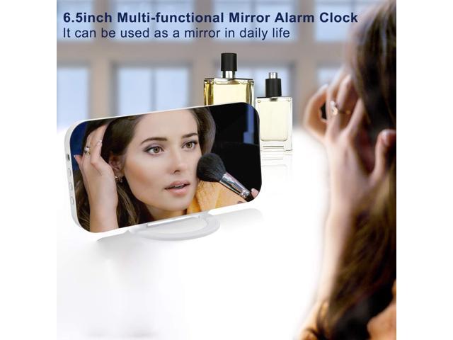 SZELAM Digital Clock Large Display, LED Electric Alarm Clocks Mirror Surface for Makeup with Diming Mode, 3 Levels Brightness, Dual USB Ports...