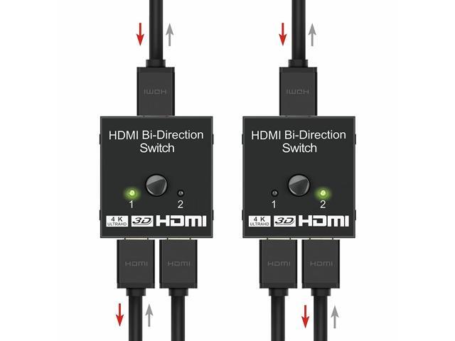 HDMI Switch Bi-Direction 4K HDMI Splitter 2 x 1/1 x 2 No External Power Required 2 Ports HDMI Switcher Supports Ultra HD 4K 3D 1080P for PS4 Xbox...