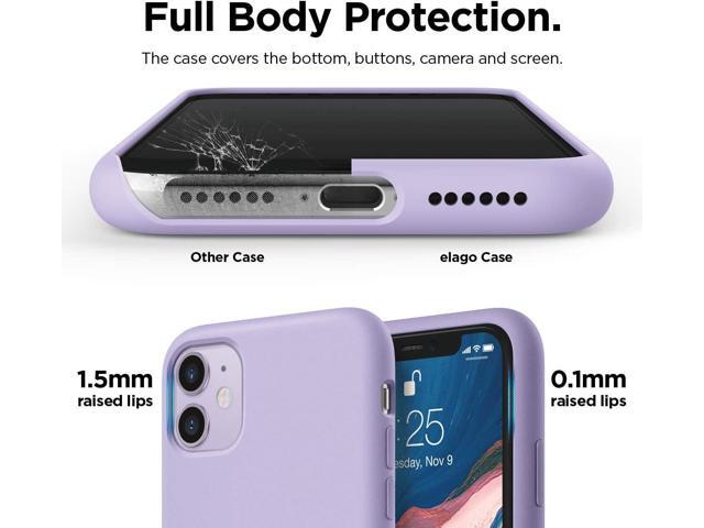 Compatible with iPhone 11 Case, Liquid Silicone Case, Full Body Protective Cover, Anti-Scratch Soft Microfiber Lining, 6.1 inch (Lavender)