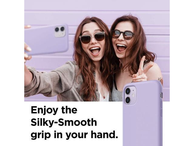 Compatible with iPhone 11 Case, Liquid Silicone Case, Full Body Protective Cover, Anti-Scratch Soft Microfiber Lining, 6.1 inch (Lavender)