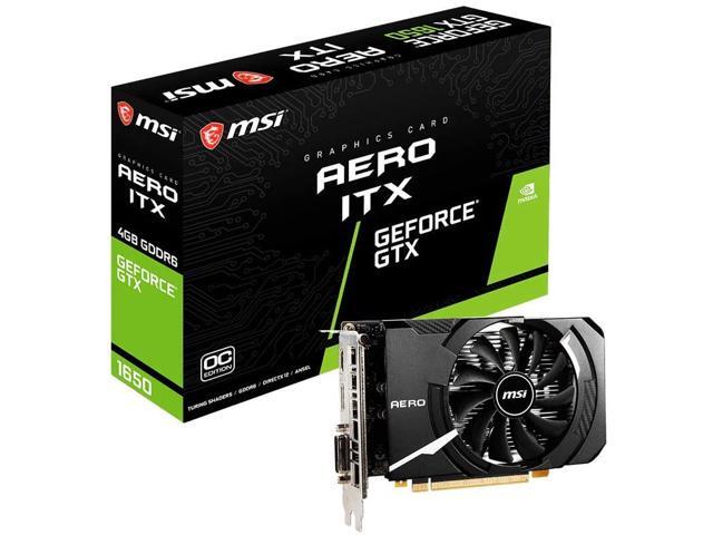 MSI Gaming GeForce GTX 1650 128-Bit HDMI/DP/DVI 4GB GDRR6 HDCP Support DirectX 12 VR Ready OC ITX Graphics Card (GTX 1650 D6 AERO ITX OC)