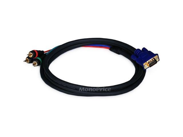 Monoprice 6ft VGA to 3 RCA Component Video Adapter for Projectors