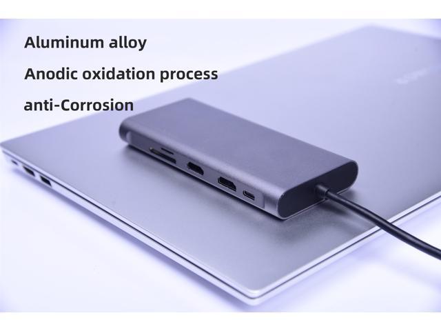 11in1 USB C Hub, Type-C laptop Docking station, Triple monitor, 4K display, compatible with Windows, MacOS, Tek-sailing TSDS1101