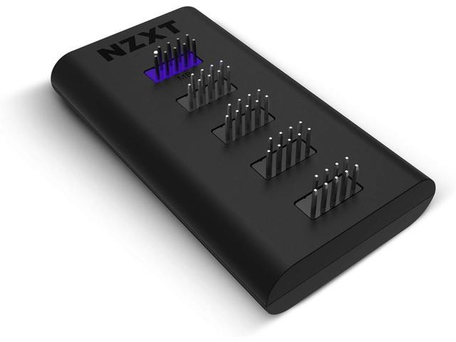 NZXT Internal USB Hub 3 - AC-IUSBH-M3 - 4 Internal USB 2.0 Ports - 3M Dual Lock Tapes - Magnetic Body - Plug and Play