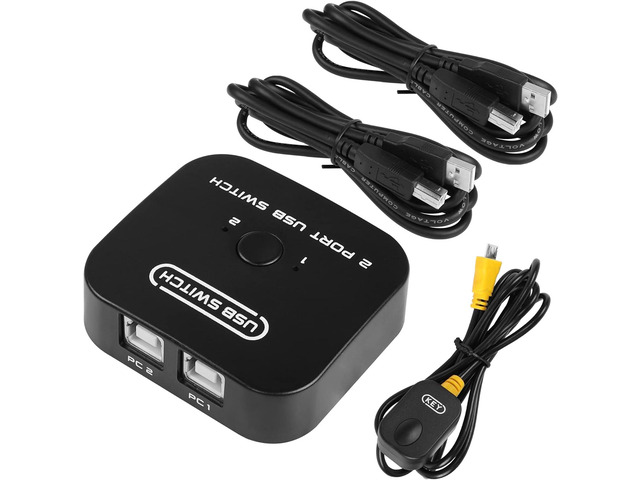 USB Printer Sharing KVM SwitchPrinter Splitter for Two Devices, Automatic Switch