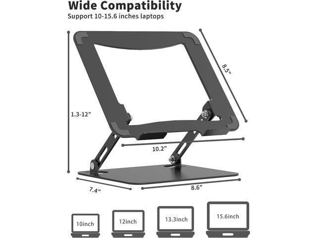 SOUNDANCE Laptop Stand for Desk, Portable Adjustable Laptop Riser, Ergonomic Design Computer Holder, Metal Laptop Mount Elevator Compatible with 10...