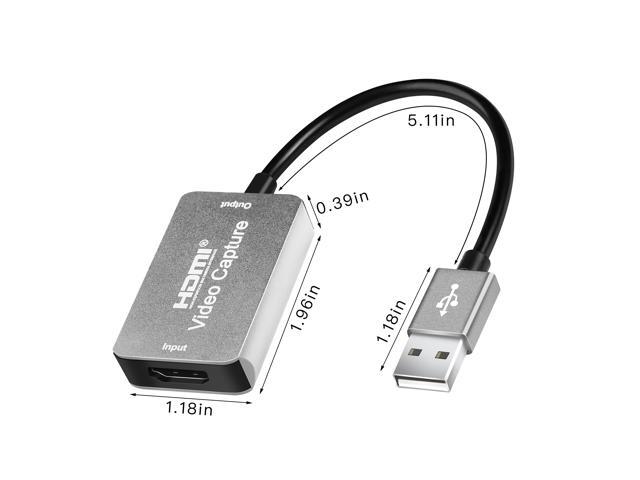 Audio Video Capture Card HDMI to USB, Full HD 1080p 30fps USB 2.0 - Record Directly to Computer for Gaming, Streaming, Teaching, Video Conference...