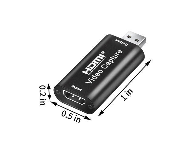 Audio Video Capture Card HDMI to USB, Full HD 1080p 30fps USB 2.0 - Record Directly to Computer for Gaming, Streaming, Teaching, Video Conference...