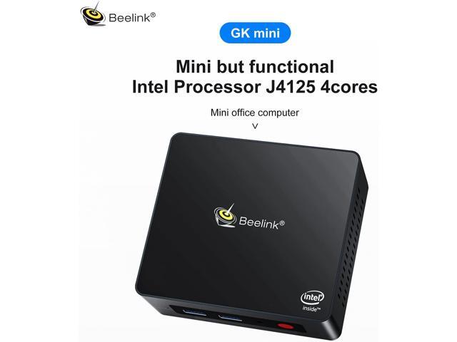 Mini PC Model GKmini Intel Gemini Lake Refresh Processor J4125 (4C/4T, 4M Cache, 2.0GHz up to 2.7GHz), DDR 8G,SSD 128GB, Bluetooth 4.0 (GKmini8+128)