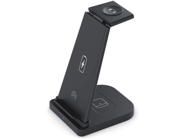 Wireless Charger, 3 in 1 Wireless Charging Station for iPhone 12/11pro/SE/Xs AirPods 2/Pro,Wireless Charging Stand for iphone Samsung S20 (Black)