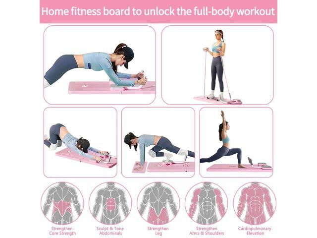 KUYiA Pilates Portable Reformer 2025 Portable Foldable Design Pilates at Home Workout Equipment Suitability Workout Equipment for Women(Pink)