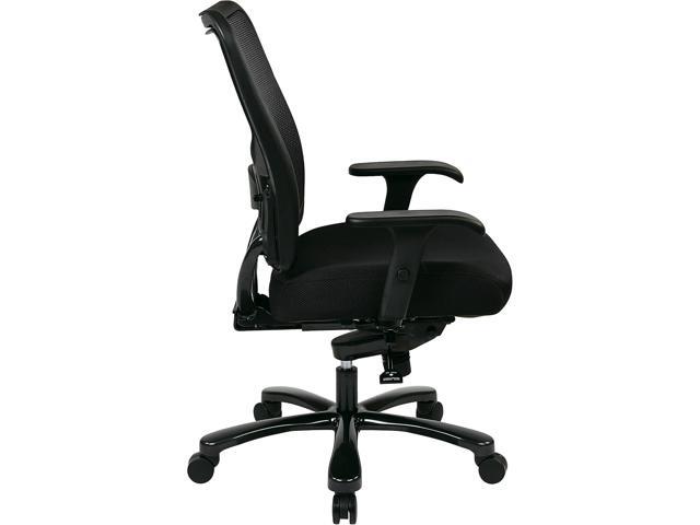 Space Seating 75 Series Air Grid Big and Tall Deluxe Ergonomic Office Chair with Thick Padded Seat and 400 lb. Limit, Black, Mid-Back