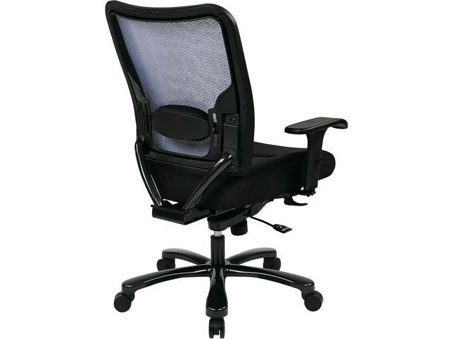 Space Seating 75 Series Air Grid Big and Tall Deluxe Ergonomic Office Chair with Thick Padded Seat and 400 lb. Limit, Black, Mid-Back