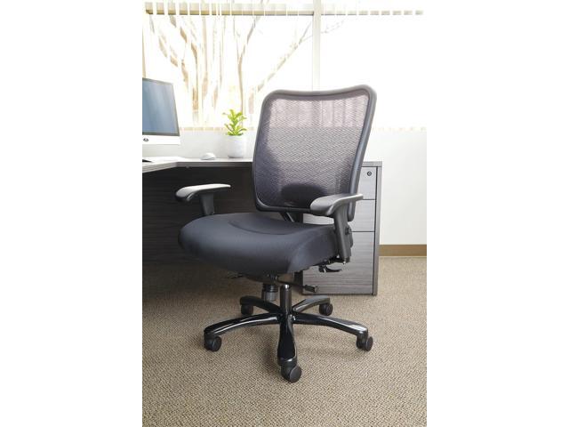 Space Seating 75 Series Air Grid Big and Tall Deluxe Ergonomic Office Chair with Thick Padded Seat and 400 lb. Limit, Black, Mid-Back