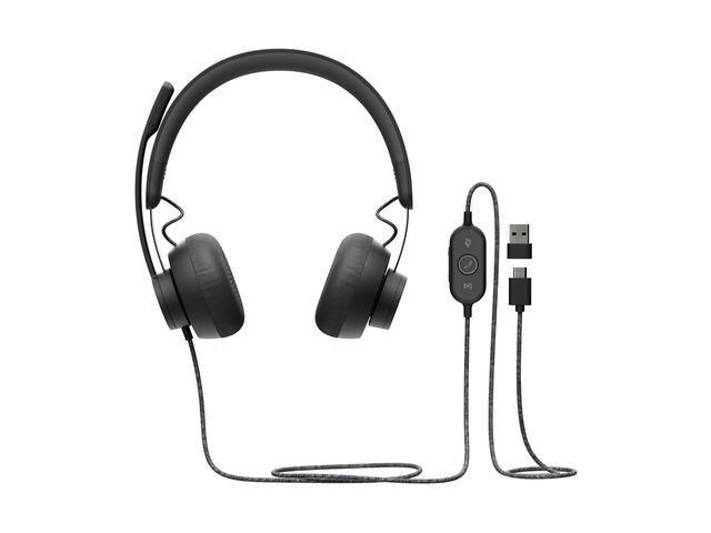 Logitech - Zone Wired Noise Cancelling On-Ear Headset for Microsoft Teams - Graphite - image 7