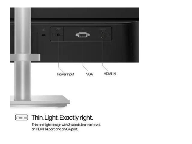 HP - 23.8" IPS LED FHD 100Hz Monitor with Adjustable Height (HDMI, VGA) - Silver & Black - image 12