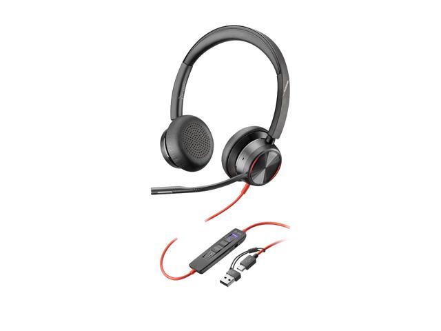 Poly Blackwire 8225 Stereo Microsoft Teams Certified USB-C Headset + USB-C/A Adapter - Microsoft Teams Certification - Stereo - USB Type C - Wired...
