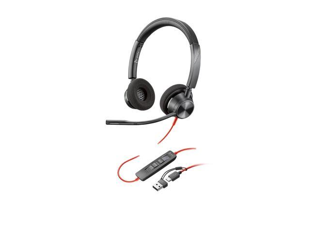 Poly Blackwire 3320 Stereo Microsoft Teams Certified USB-C Headset + USB-C/A Adapter - Microsoft Teams Certification - Stereo - USB Type C,...