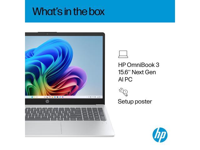 HP OmniBook 3 Laptop Computer 15.6' FHD Touch Screen AMD Ryzen AI 7 16 GB