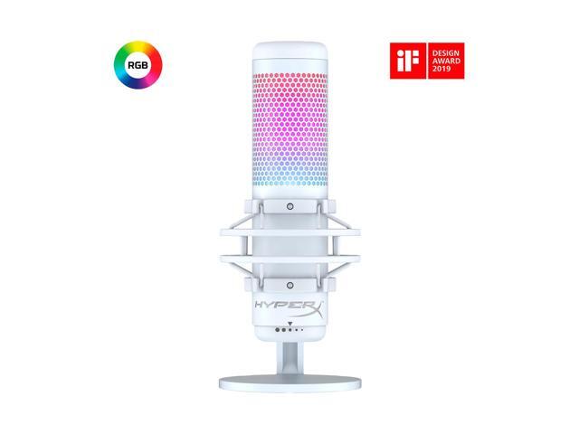HyperX QuadCast S - USB Microphone (White-Grey) - RGB Lighting