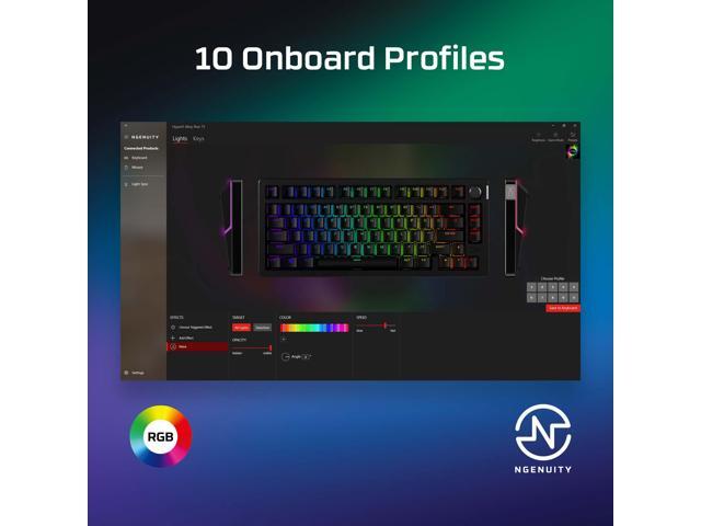 HyperX - Alloy Rise 75 75% Wired Mechanical Linear Switch Gaming Keyboard with RGB Lighting - Black - image 5