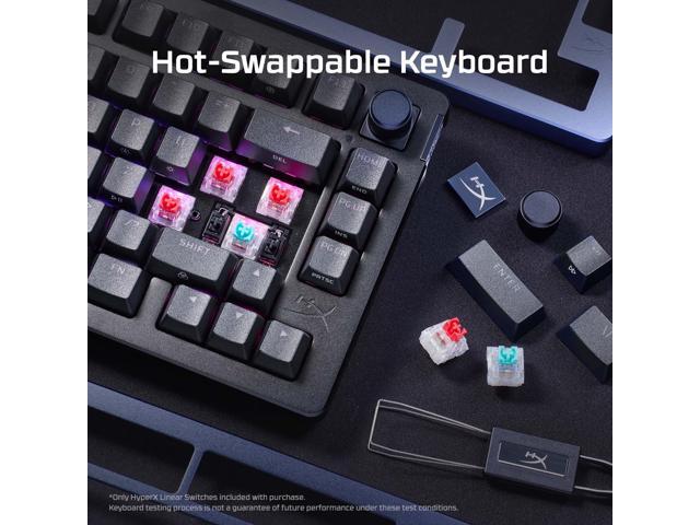 HyperX - Alloy Rise 75 75% Wired Mechanical Linear Switch Gaming Keyboard with RGB Lighting - Black - image 7