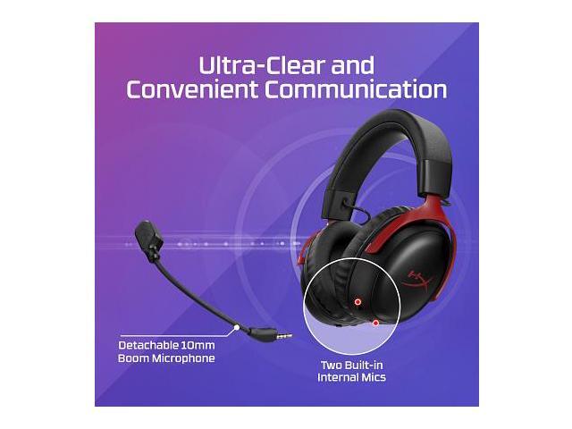 HyperX - Cloud III S Wireless Gaming Headset for PC, PS5, PS4, Nintendo Switch, Mac, and Mobile - Red/Black - image 7