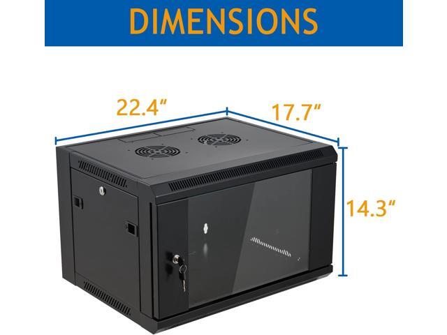 6U Wall Mount Server Cabinet Network Rack Enclosure Locking Glass Door by Tedgetal