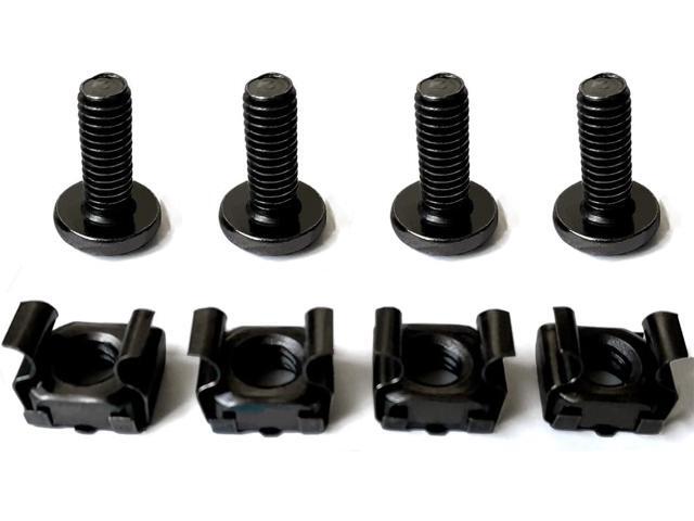 60-Pack M6 x 16mm Screws and Cage Nuts for Server Shelf Cabinets Rack Mount 1U 2U 6U 12U Rack Screw cage nut - Black