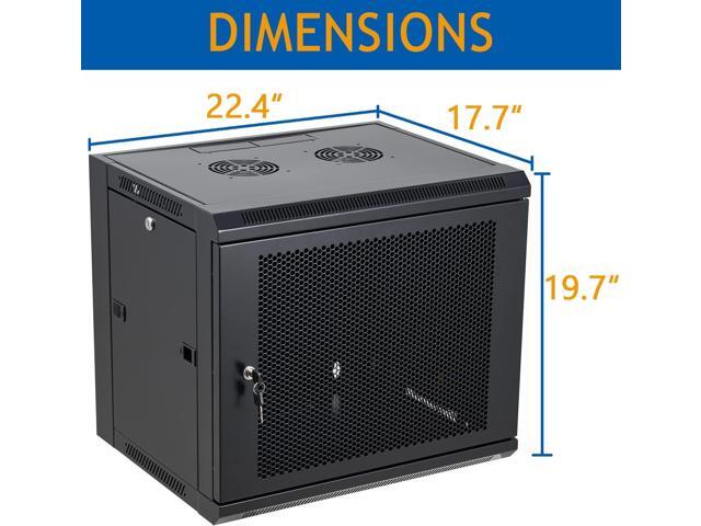 9U Wall Mount Server Cabinet Network Rack Vented Enclosure Locking Door