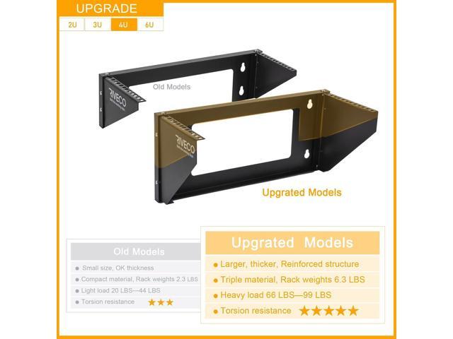 RIVECO 4U Wall Mount Rack for Network. Reinforced Heavy Load 66-99 LBS Small Server Racks Vertical & Horizontal Mounting for 19 inches IT & Studio...