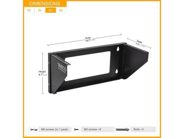 RIVECO 4U Wall Mount Rack for Network. Reinforced Heavy Load 66-99 LBS Small Server Racks Vertical & Horizontal Mounting for 19 inches IT & Studio...